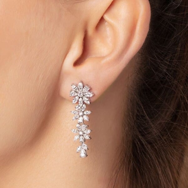 Drop Diamond Earrings 3.52 ct.