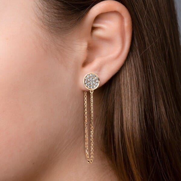 Chain stud earrings 0.19 ct.